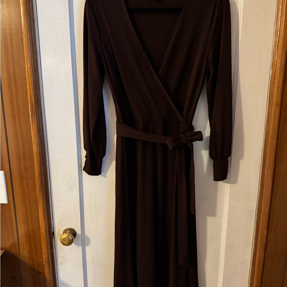 H&M Dark Plum Faux Wrap Dress